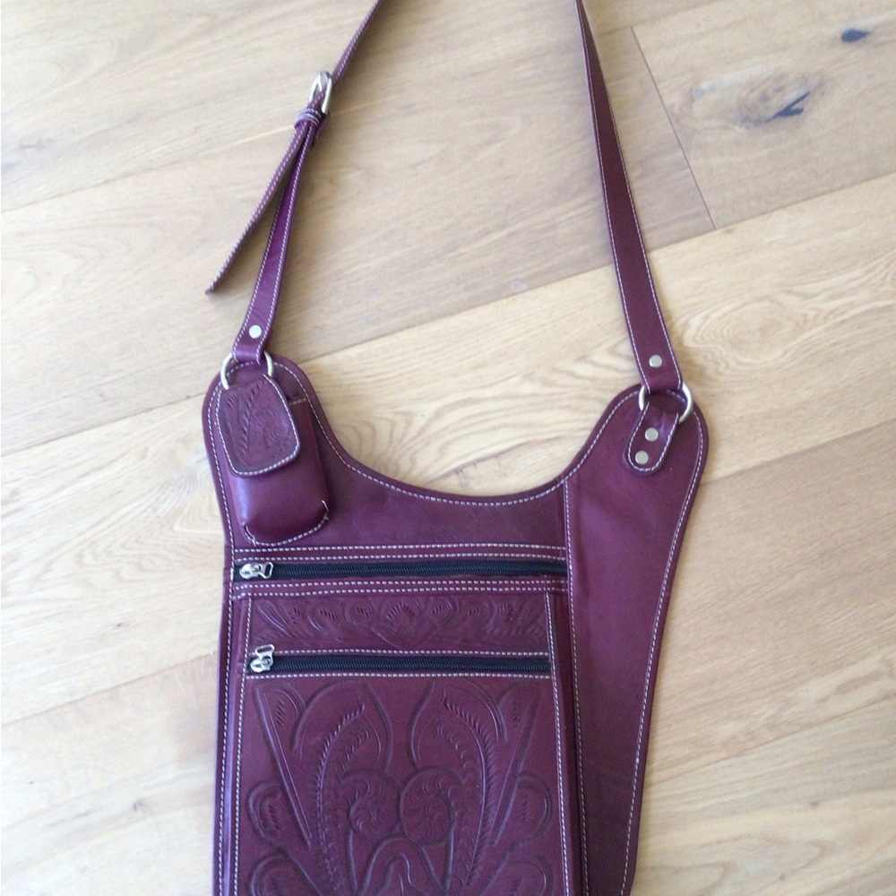 Leather bag. Made in Italy. Handmade. Dark purple. Used a few times.